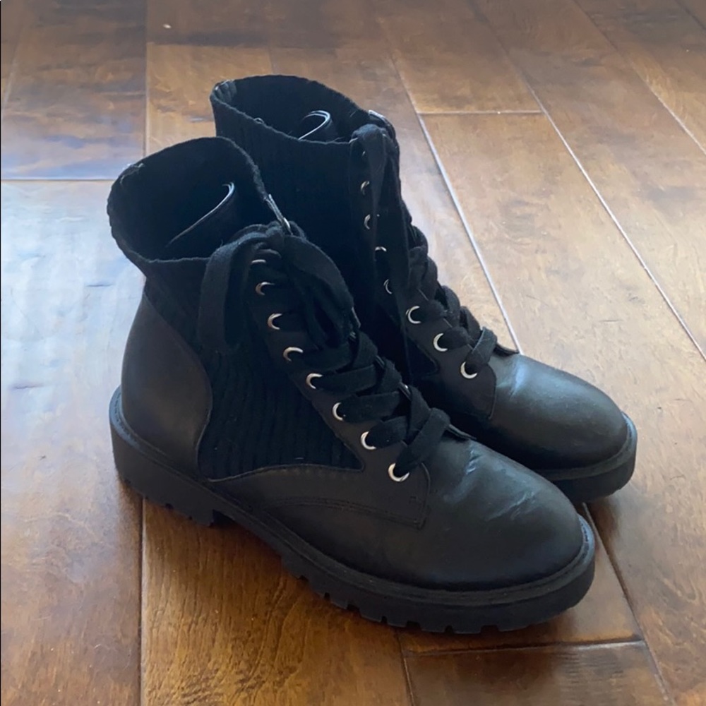 Steve Madden Black Combat Boots